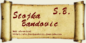 Stojka Bandović vizit kartica